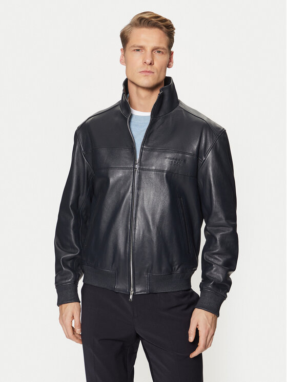 BOSS BOSS Bőrkabát 50531148 Sötétkék Regular Fit