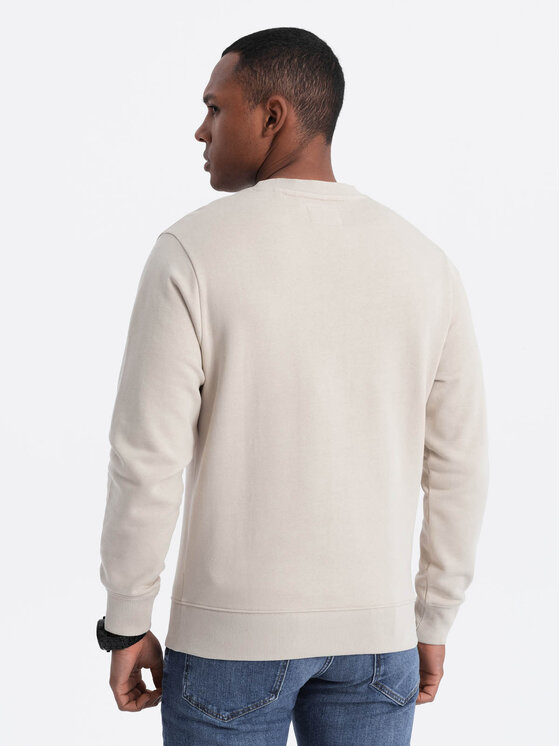Ombre Ombre Mikina OM-SSBN-0175 Béžová Regular Fit