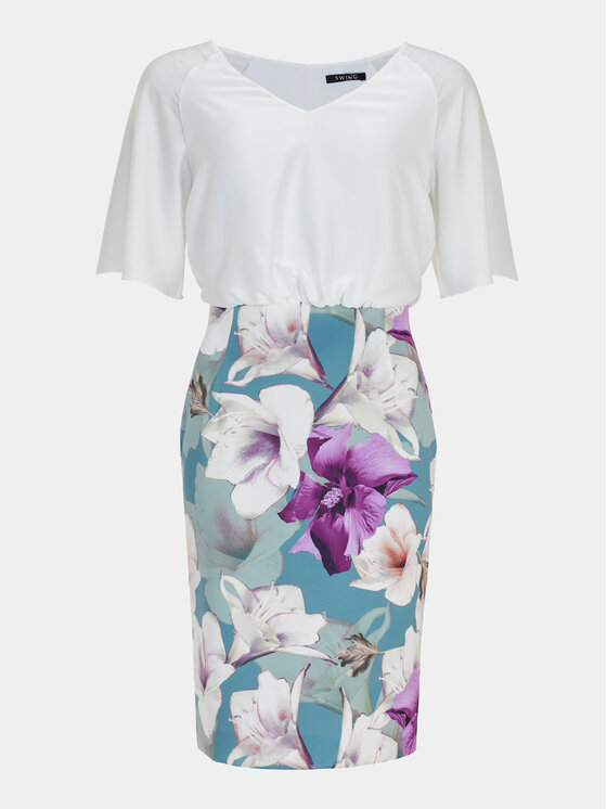 Swing Swing Koktejlové šaty 5AG09300 Barevná Slim Fit