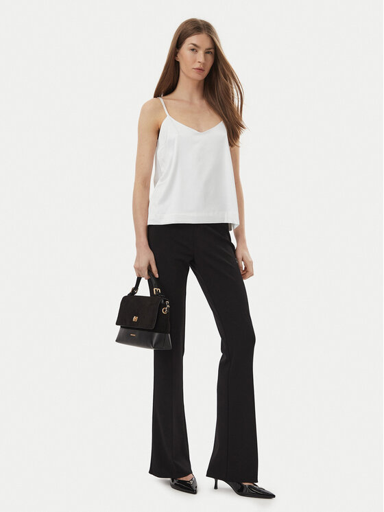 Simple Simple Top 62TSLED102 Biały Regular Fit
