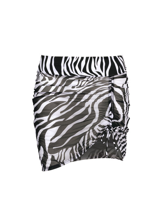 Miss Lou Miss Lou Minigonna Georgia Animal Print O-ML048 Nero