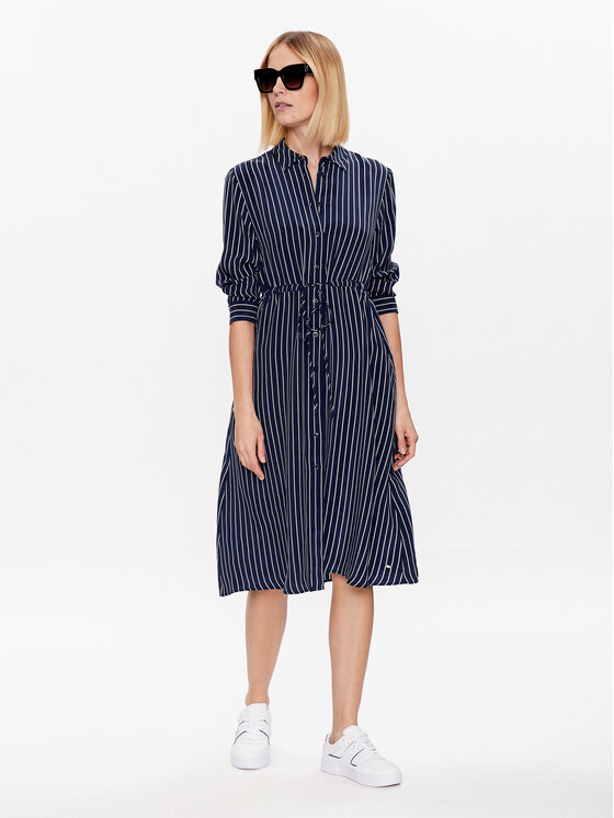 Tommy Hilfiger Tommy Hilfiger Рокля тип риза WW0WW38294 Тъмносин Regular Fit