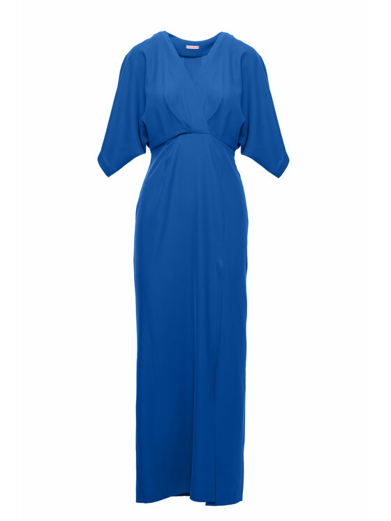 Makover Makover Sukienka codzienna K163 Niebieski Modern Fit