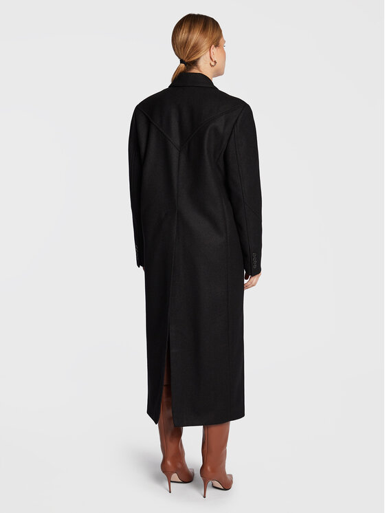 Remain Remain Vlněný kabát Boyle Coat RM1487 Černá Boxy Fit