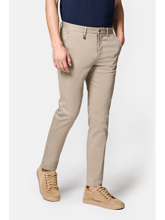 Lancerto Lancerto Spodnie materiałowe Monaco SP082123000003 Beżowy Slim Fit