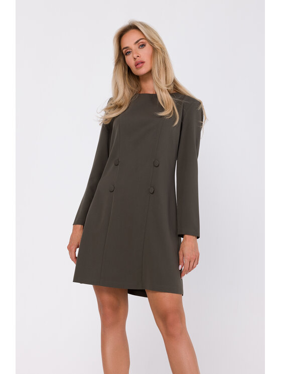 Made of Emotion Made of Emotion Koktejlové šaty M753 Zelená Modern Fit