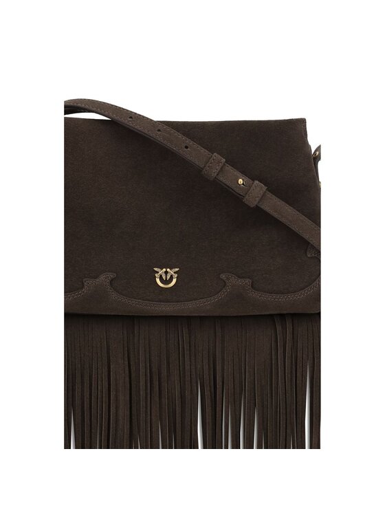 PINKO PINKO Torebka Brown Calf Leather Bos Taurus Shoulder Brązowy