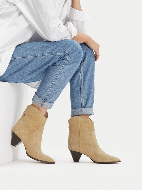 Badura Badura Cizme și botine cowboy EO-APRIL-25FW217 Bej