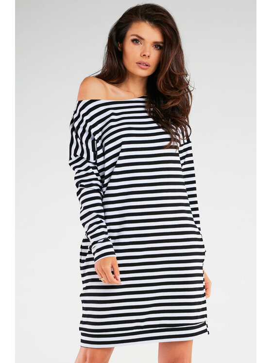 Infinite You Infinite You Sukienka dzianinowa M257 Czarny Basic Fit
