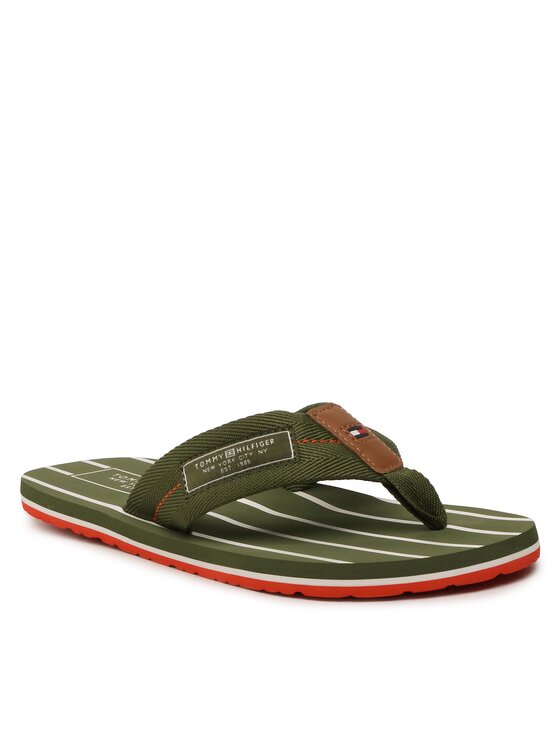 Tommy Hilfiger Джапанки Patch Hilfiger Beach Sandal FM0FM04470 Зелен