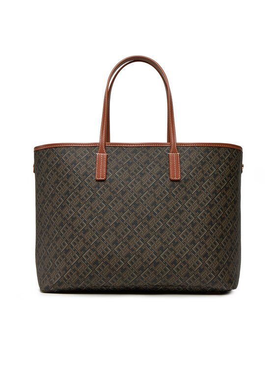Tommy Hilfiger Tommy Hilfiger Kabelka Th Monoplay Leather Tote AW0AW17416 Čierna