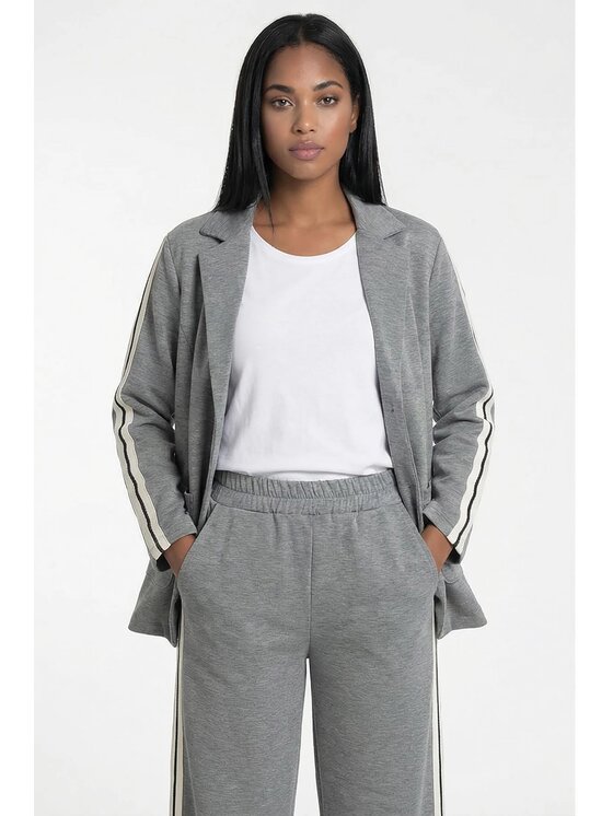 FIGL FIGL Súprava saka a látkových nohavíc M1311 Sivá Straight Fit