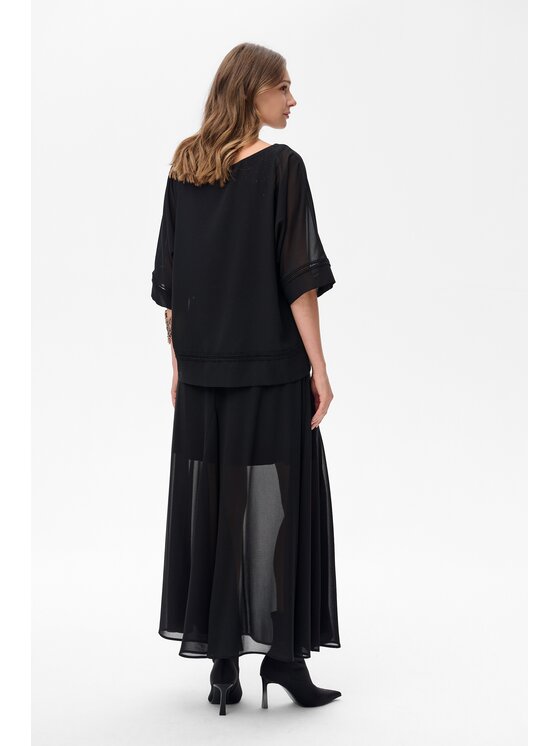 blue shadow blue shadow Bluzka Pola Czarny Regular Fit