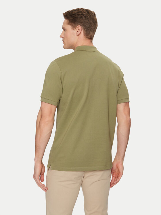 Marc O'Polo Marc O'Polo Тениска с яка и копчета B21223053092 Каки Regular Fit