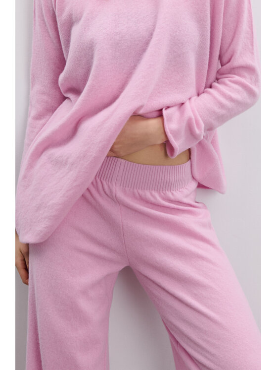 Fobya Fobya Komplet bluzka i spodnie F2108 Różowy Basic Fit