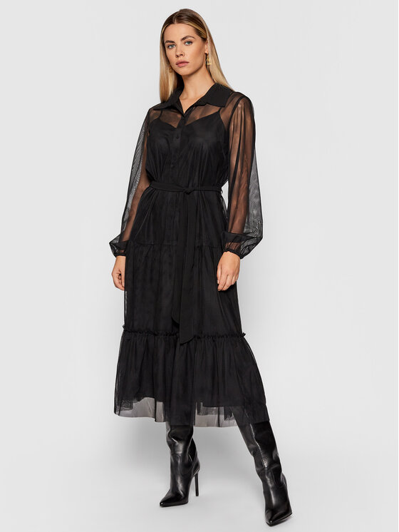 TWINSET TWINSET Коктейлна рокля 212AT2200 Черен Regular Fit