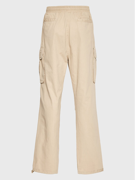 Karl Kani Karl Kani Medžiaginės kelnės Rubber Signature 6002506 Smėlio Relaxed Fit