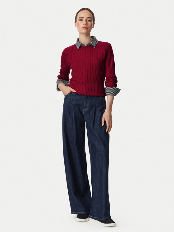 Tommy Hilfiger Tommy Hilfiger Sweter WW0WW44993 Czerwony Regular Fit