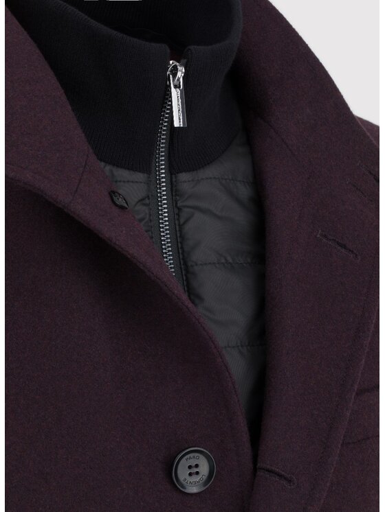 Pako Lorente Pako Lorente Płaszcz zimowy P24WP-7X-017 Bordowy Slim Fit