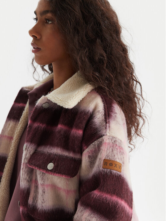 Roxy Roxy Kurtka koszulowa Passage Of Time ERJJK03670 Bordowy Relaxed Fit