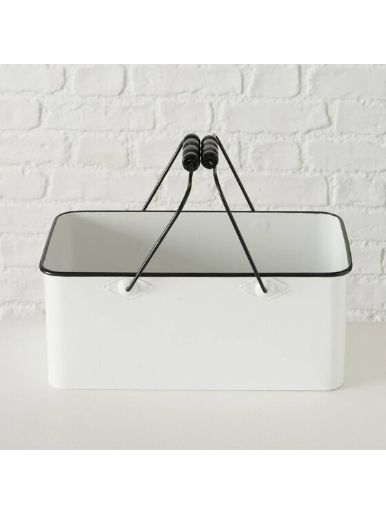 MIAhome MIAhome Kosz metalowy 13x17x30 cm ESTER-II dekoracyjny Biały