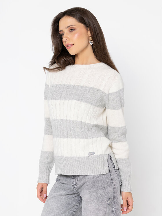 Miss LK Miss LK Sweter MISSLKS Szary Regular Fit