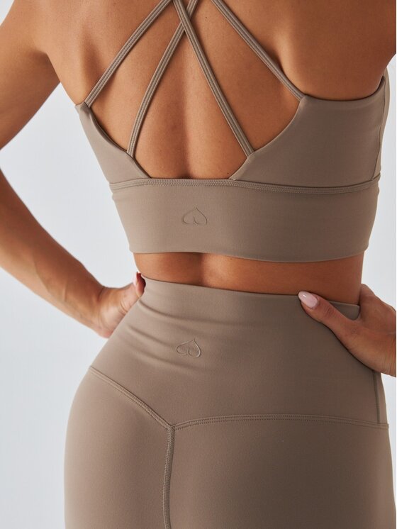 BeShaped BeShaped Legginsy Sportowe - Morning Dew Beżowy Shaping Fit