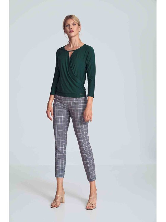 FIGL FIGL Bluzka M710 Zielony Regular Fit