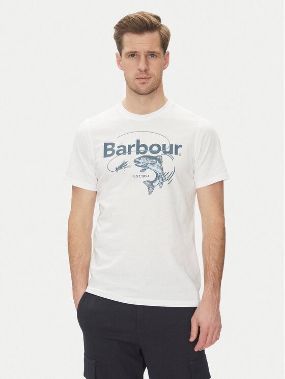 Barbour Barbour T-Shirt Lydd MTS1396WH11 Biały Tailored Fit