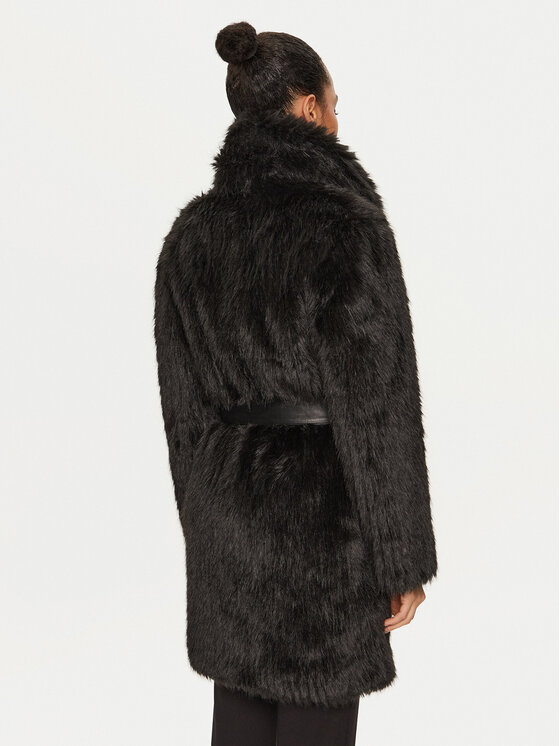 Gaudi Gaudi Pelzmantel 421FD39005 Schwarz Regular Fit