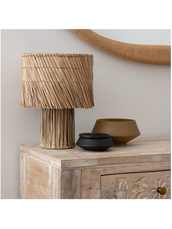 MIAhome MIAhome Lampa stołowa naturalna trzcina Roseau Beżowy