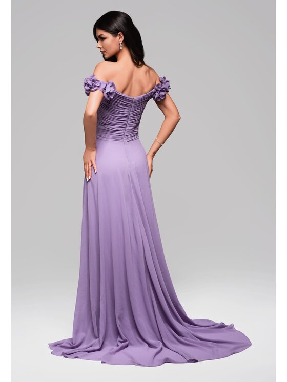 Ombre Ombre Sukienka wieczorowa LA-OM-DLR141 Fioletowy Regular Fit