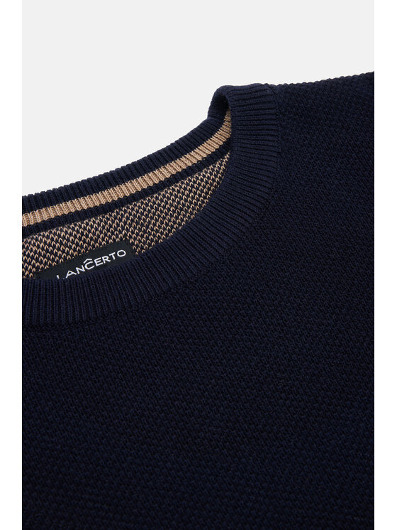 Lancerto Lancerto Sweter Clive SW073223000095 Granatowy Regular Fit
