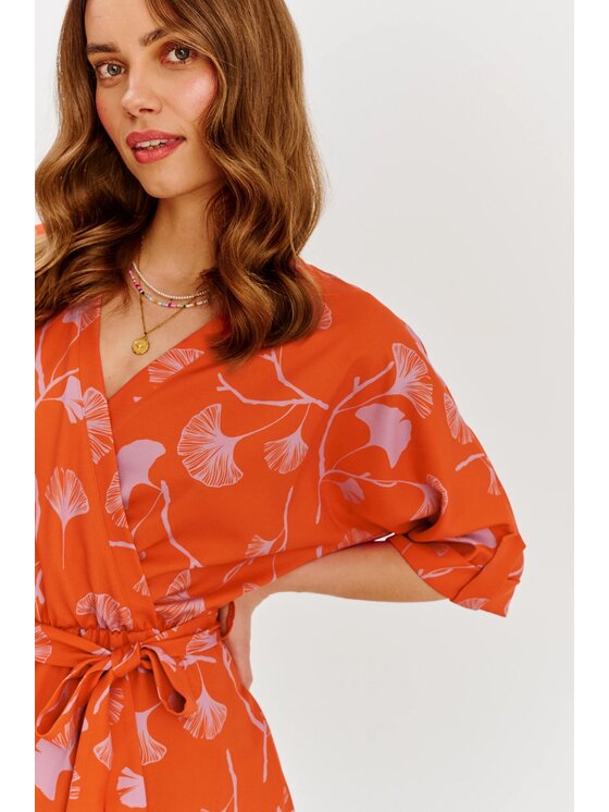 NAOKO NAOKO Každodenní šaty Ginkgo Grace Oranžová Regular Fit