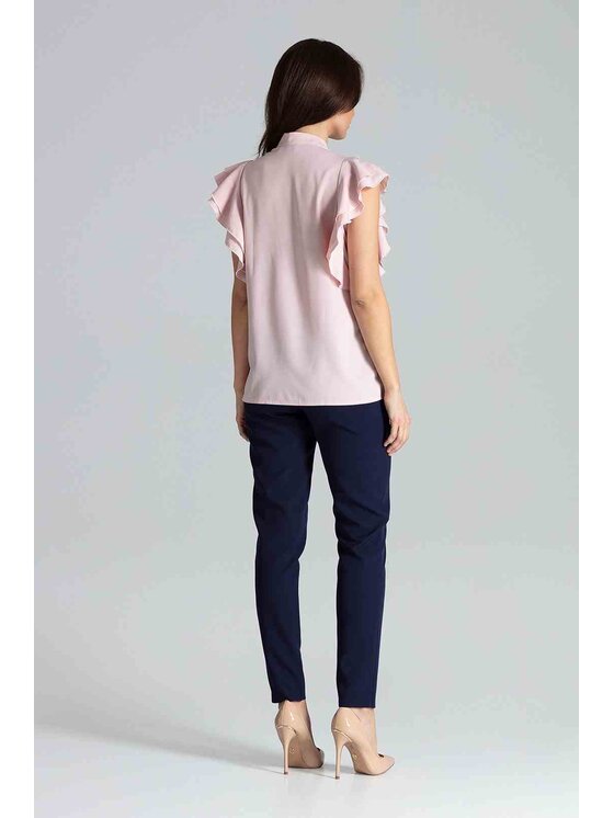 Lenitif Lenitif Bluzka K482 Różowy Regular Fit