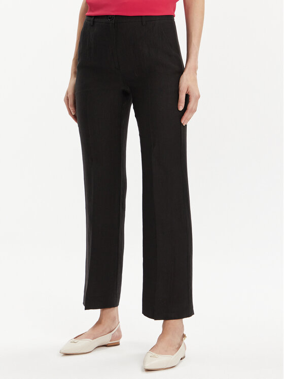 Marella Bavlnené nohavice Muschio 2413131272 Čierna Regular Fit