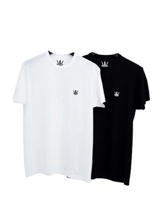 Jigga Wear Jigga Wear Komplet t-shirtów Zestaw 2 T-Shirtów Jigga Wear Mini Crown Czarna / Biała 3XL Kolorowy Regular Fit