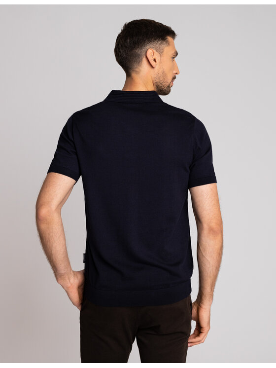 Borgio Borgio Polo colliano Granatowy Classic Fit