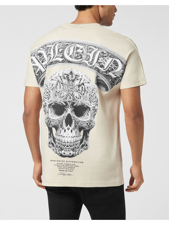 PHILIPP PLEIN PHILIPP PLEIN T-Shirt 26177 Beżowy Regular Fit