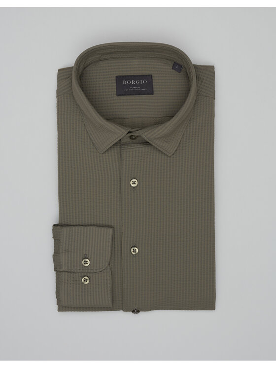 Borgio Borgio Koszula ATELLA Zielony Slim Fit
