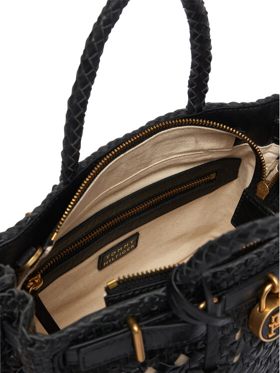 Tommy Hilfiger Tommy Hilfiger Τσάντα American Icon Mini Tote Braided AW0AW18734 Μαύρο