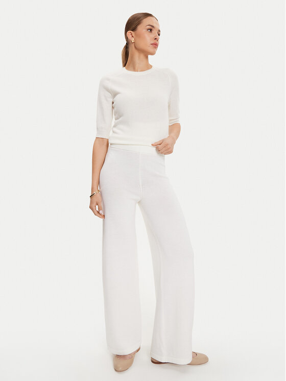 Max Mara Leisure Max Mara Leisure Spodnie dzianinowe Epopea 24263360 Biały Relaxed Fit