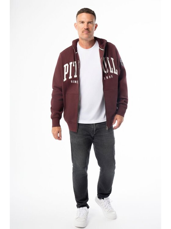 PITBULL PITBULL Bluza NORTON Bordowy Regular Fit