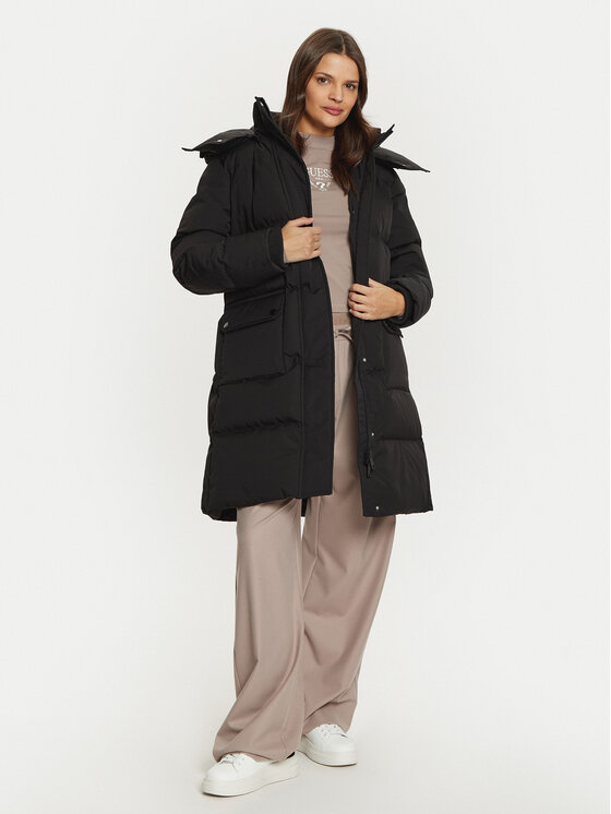 Guess Guess Pehelykabát Belkisa W4BL0B WGJR2 Fekete Regular Fit