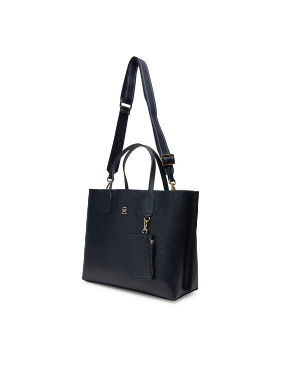 Tommy Hilfiger Tommy Hilfiger Torbica Th Distinct Satchel Mono AW0AW17174 Tamnoplava