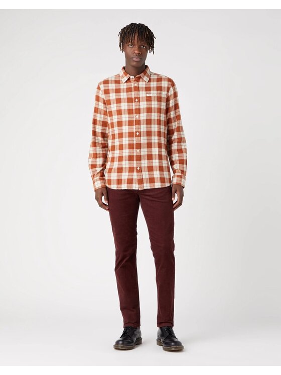 Wrangler Wrangler Spodnie materiałowe GREENSBORO Czerwony Straight Fit