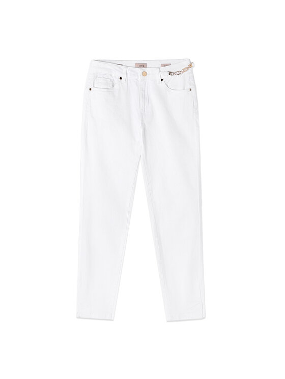 Oltre Oltre Pantaloni di tessuto P728R108903N011 Bianco Skin Fit