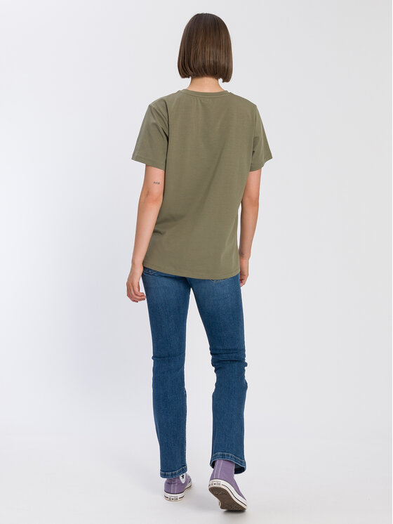 Cross Jeans Cross Jeans T-Shirt 56017-324 Zielony Regular Fit