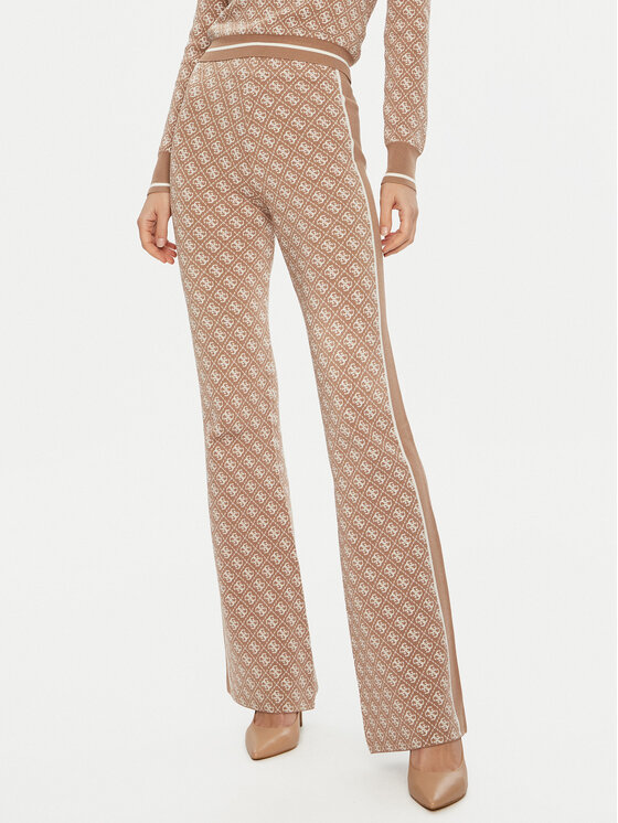 Guess Guess Medžiaginės kelnės W3YB38 Z37K0 Smėlio Regular Fit