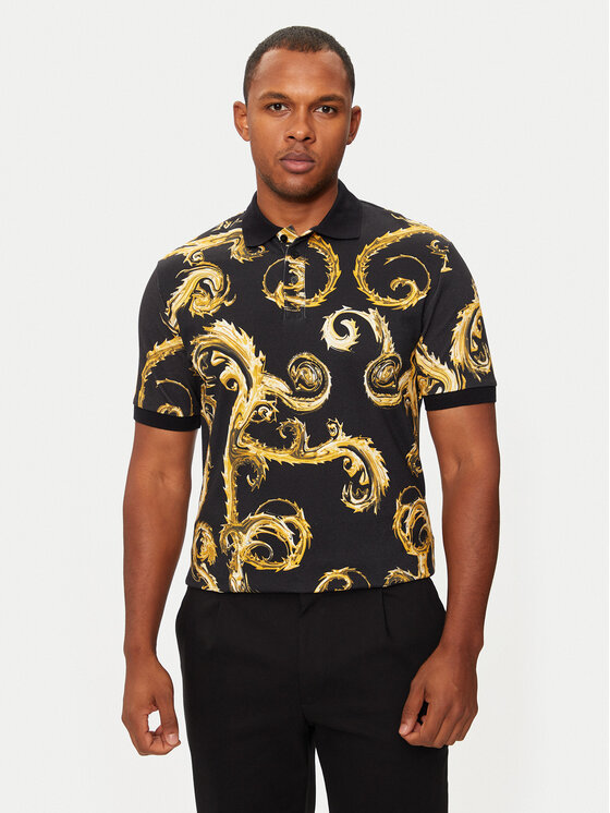 Versace Jeans Couture Polo 77GAG6S0 Melns Regular Fit